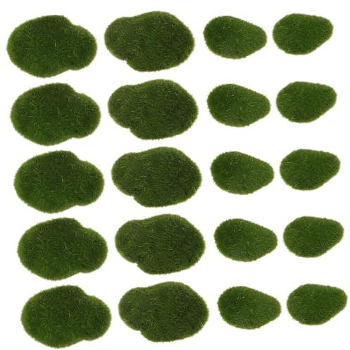 IWOWHERO 20stücke Kunstmoos Stein Für Landschaftsbau Grün Mikro-landschaftsschmuck Für Bonsai Und Aquarium DIY Heim-Dekoration
