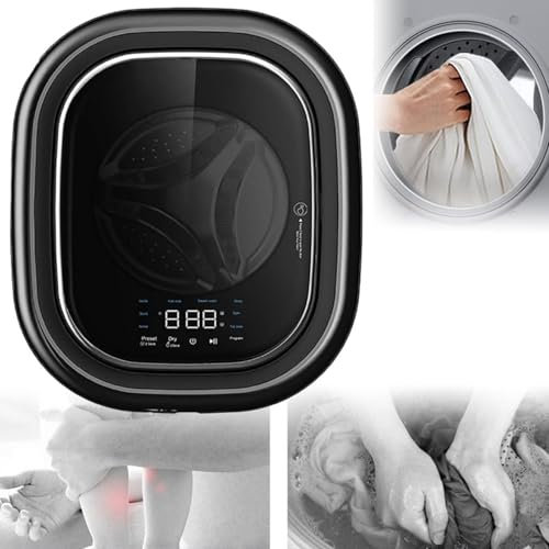 Mini Lavadora Montado En Pared Portatil 3KG 1450W 8 Programas Washing Machine Pequeña Máquina Lavar Ropa Panel Control Con Display LED,Para Uso Doméstico,Baño De Hotel,Balcón