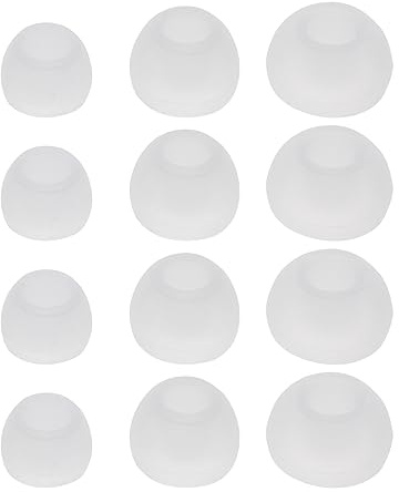 6 Pairs Silicone Replacement Earbud Tips,3 Sizes Black/Clear/White Tips,Silicone Noise Isolation Cover Earbuds Ear Tips for Premium Isolation(S/M/L) (Transparent)