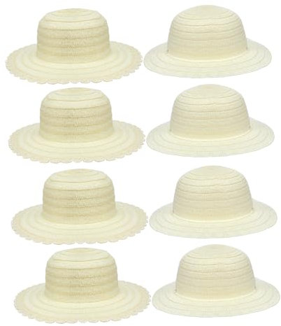 Kisangel 8pcs Straw Hats for Crafts Diy Boys and Girls Hats Educational Toy for Kindergarten