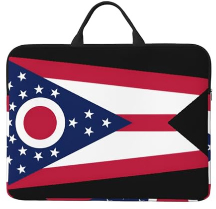 Ohio State Flag Schutzhülle für 14 Zoll (35,6 cm), geeignet für den täglichen Büro-Computer, Schwarz