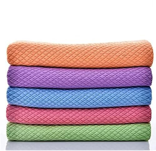 10 Pack Multi-Purpose Fish Scale Cleaning Cloth, 11.8 * 11.8in Microfibre Cleaning Cloth, No Pilling, No Marks, Glass Cleaning Cloths, for Kitchen Cleaning, Washing Dishes, Wiping Tables, etc.