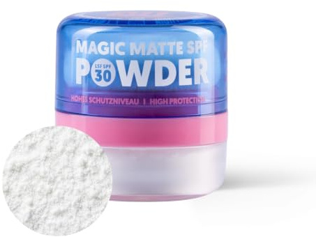 ANDbeauty SPF Powder, Magic Matte Transparentes Puder LSF 30, mattierendes Fixierpuder ohne Weißschleier, reduziert Glanz, Make-up Setting, für unterwegs, 10g