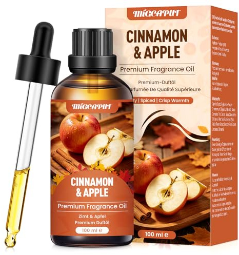 Migcaput Ätherisches Öl Zimt-Apfel 100ml, Premium Festival Essential Oils Duftöle für Diffuser, Luftbefeuchter, Kerzenherstellung