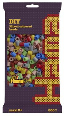 Hama 8473 - Bügelperlen Maxi, ca. 500 Stück in 7 verschiedenen Farben