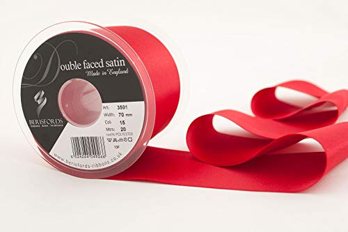 Berisfords Ribbon, Red, 70 mm