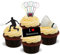 FEDERBALL MISCHUNG - 12 essbare hochwertige stehende Waffeln Kuchen Toppers - BADMINTON MIX
