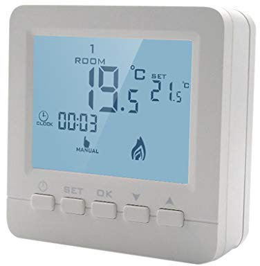 angelliu Thermostats Chaudiere Gaz Chauffage Programmable Mural Thermostats D Ambiance sans Fil