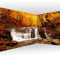 murando Eckfototapete Wasserfall 550x250 cm Vlies Tapeten Wandtapete XXL Moderne Fototapete Wanddeko Design Wand Dekoration Wohnzimmer Schlafzimmer Büro Flur Natur Herbst Wald c-B-0472-a-a