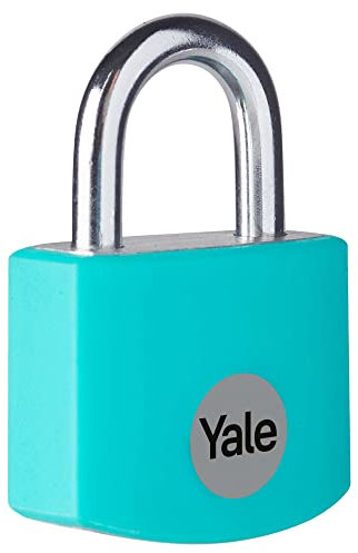 Yale - YE3B/25/112/1/TE Cadenas de sécurité standard en aluminium de 25 mm – Bleu sarcelle – Anse ouverte en acier – 3 clés