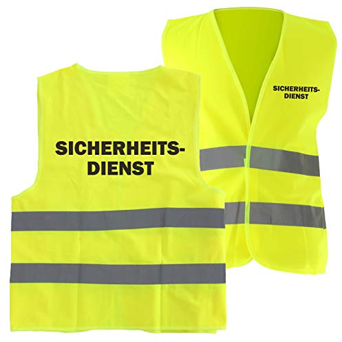 1 Stück Warnweste SICHERHEITSDIENST Sicherheitsweste mit Druck auf Rücken und Brust