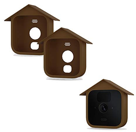 Silikon Hülle für Blink Outdoor - 2er Pack Kamerahülle Silikonbezüge Haut Braun Home Security-Kamerasystem Überwachungskamera - Wasserdichtes Silikon Schutz Kompatibel mit Neu Blink Outdoor-Kamera