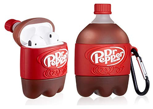 JoySolar for Airpod 1&2 Case, Cute Cartoon 3D Soft Silicone Air Pods Funny Cover, Kawaii Fun Cool Keychain Design Shell, Drink Fashion Stylish Girls Kids Teens Women Cases for Airpods (Red)