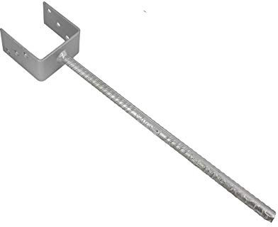 GeZu Impex® U-Pfostenträger 71 mm U-Form mit Steindolle 400 mm zum einbetonieren, Pfostenhalter, Zaunträger