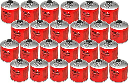 Alpen Camping IK008 24x 877 ml / 500g Gaskartusche mit Propan-Butan Schraubkartusche mit 7/16“ Anschluss für Gaskocher Campingkocher Bunsenbrenner Lötbrenner EN417 (24)