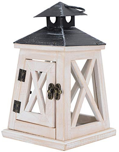 Jenngaoo Vintage Laterne Kerzenhalter, Holz Kerzenlaternen Retro Hängende Laterne Kerzenständer Tischlaterne Dekorative Kandelaber für Indoor Outdoor