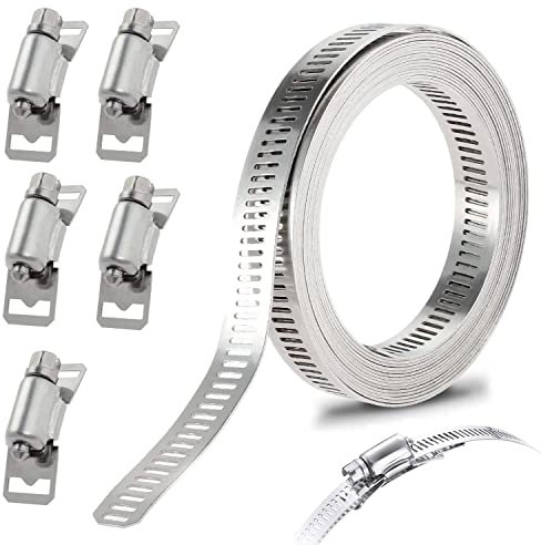 4 Meter Schlauchschellen, Schlauchschellen Edelstahl, Verstellbares Schlauchschellen Set für Wasser Gas Rohr,Automobil,Unterdruckschlauch Schlauchschellen Set