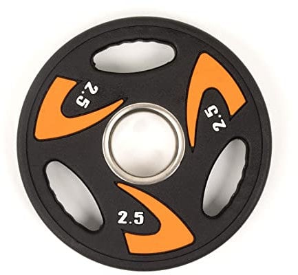 Phoenix Fitness Olympic Weight Plate - Rubber Coated Tri Grip Radial Plate for Weight & Strength Training - Great for Barbell & Dumbbell Bars - Ideal for Home, Gym & Studio - Sold as Singles, 2.5kg
