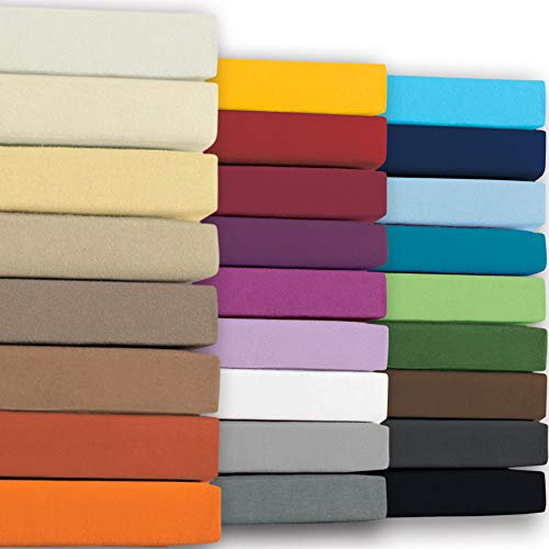 REDBEST Boxspringbett-Spannbettlaken Denver Elasthan-Jersey-Stretch - für Matratzen bis 35 cm Höhe, besonders weich, mit Rundumgummi - Lavendel Größe 140x200-160x200 cm