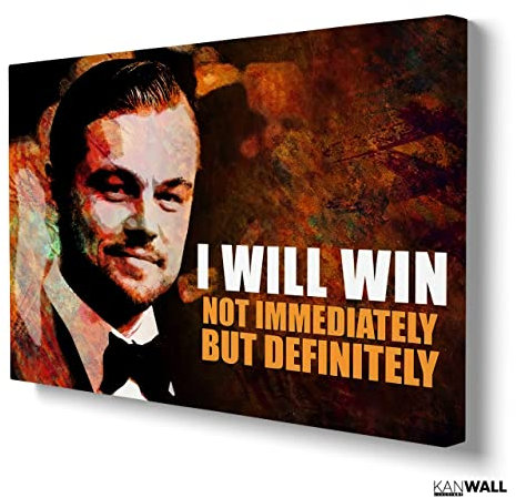 Wolf of Wall Street - Luxe Leinwand Wandbild - 40 x 60 cm - Kanwall - Malerei Wanddeko - Kunstwerke