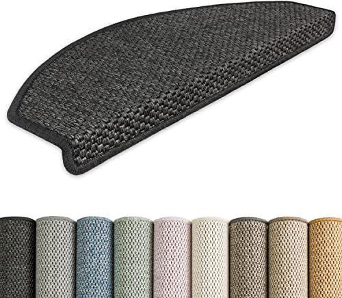 Kettelservice-Metzker Stufenmatten Göteborg kombinierbar mit Teppich Läufer Anthrazit Halbrund 15er Set