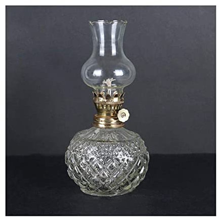 OLIMY LáMpara de Aceite Lámpara de Aceite Lámpara de Queroseno/lámpara de huracán Lámpara de huracán Industrial Retro de Cristal Transparente Quinque