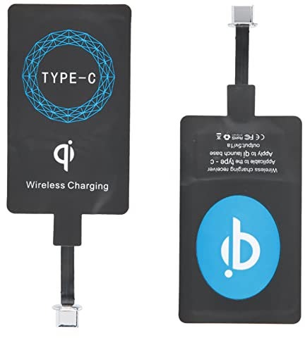 2PCS Wireless Charger Adapter, Type-C QI Wireless Charger Selbstklebender Aufkleber Ladeempfänger für Mobiltelefone