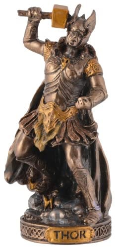 Miniatur Figur germanischer Gott Thor- bronzefarbend handbemalt by Veronese