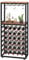 Dripex Wine Rack Free Standing Floor for Liquor and Glasses, 6-Tier Display Wine Bottles Storage Shelves with 2 Tier Wooden Shelves, Sturdy Metal Bottle Holder for Kitchen Bar Pantry