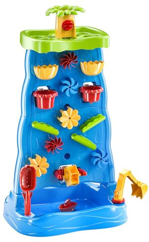 TEMI Toddlers Water Table Waterfall Maze-like Wall - Double-Sided Water Sand Table for Kids, 32 PCS Outdoor Toys for Toddlers Age 3-8, Activity Sensory Table Summer Toys for Boys Girls Ages 4-8