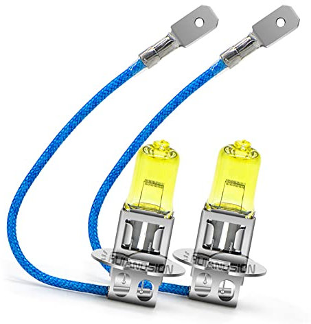 Ruiandsion 2pcs H3 Halogen-Scheinwerfer Birne Nebelscheinwerfer 100W 24V Gelb 64151 12336 Glühbirnen