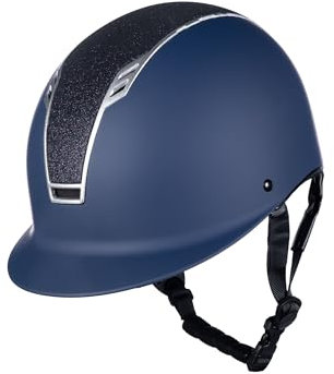 HKM Damen Glitter Helme, 6971 Dunkelblau/Silber, XS