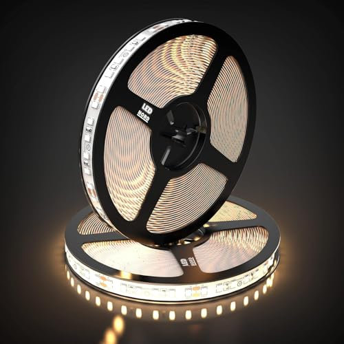 LED Nord LED Strip 5m kaltweiß selbstklebend dimmbar kürzbar - CW LED Streifen kaltweiss 24v - LED Band weiß ohne Kabel ohne Trafo - LED Stripes TV Fernseher Küche