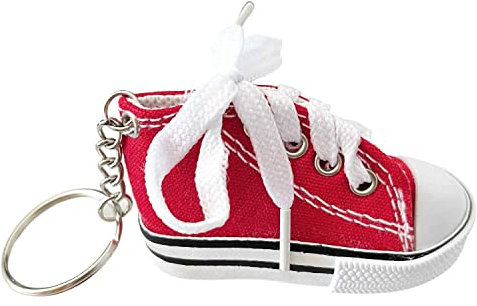 AUTOZOCO Llavero Zapatilla de Deporte Mini, Estilo Urbano Converse, Rojo