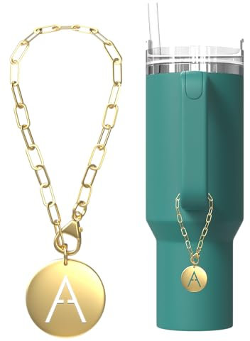 TMNOVO Stanley Accessories Charms Gold or Silver Stanley Accessories 40 oz A-Z Letter Charm for Stanley Cup Tumbler Accessories Compatible with Yeti & Hydro Flask, A, Metal Gold Silver