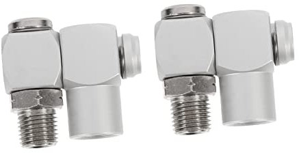 SOLUSTRE 2st Pneumatischer Drehgelenk Beschlag Verbinden Schwenkbarer Luftschlauch Drehverbinder Pneumatisches Gelenk Drehverbindungsfitting Gewinde Werkzeug Rotieren Metall