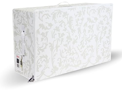 Hoesh - Breathable White with Silver Floral Design Wedding Dress Box - Underbed Storage Boxes, Wedding Dress Storage Box, Wardrobe Organiser, Cabin Size Approved
