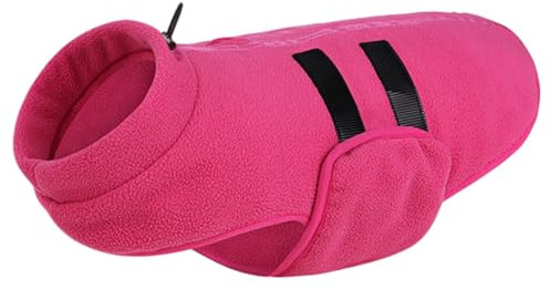 Queenmore Hundepullover Fleece Warm Hundemantel Winter, Hundejacke Hundeweste Kleine Hund, Wintermantel Hunddackel, Chihuahua, Bulldog, Greyhound, Rosa, L