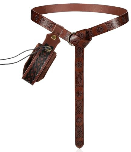 Piratenkostüm Herren Mittelalter Ritter Kostüm Herren Gürtel Herren Damen Vintage Kunstleder Gürtel Und Seitentasche Set Gürteltasche Mittelalter Kleidung Für Halloween Cosplay Ritter Wikinger Deko