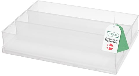 Raaco Einsatzkasten 55 3xA8-3, 3 Einsätze, Transparenter Sortierkasten | Tablett mit 3 Einsätzen, Transparenter Sortierkasten für Kleinteile, Sortierboxen, Schubladen & Kleinteileaufbewahrung, Modul