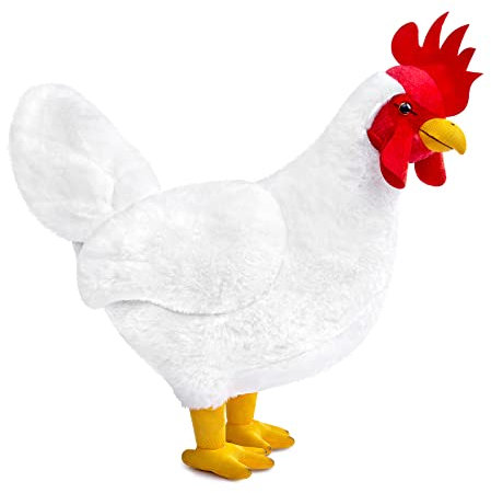 lilizzhoumax Huhn Kuscheltier 40cm Hühner Spielzeug Plüschtier Kawaii Realistische Geflügel Geschenk für Kinder Babys Weiches Niedliches Stofftier Spielen Weihnachten Tolle Geschenkidee