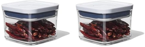 OXO Good Grips POP-Behälter – luftdichte, stapelbare Aufbewahrungsbox mit Deckel für Lebensmittel – 0,4 l für Kräuter und mehr (Packung mit 2)