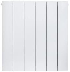 Adept Kava - 600 x 565mm Aluminium Designer Radiator - White Single Vertical Central Heating Radiator - BTUs (Delta t50) 1913