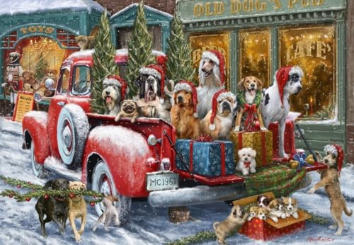 Puzzle 1000 Teile - Dogs on Truck