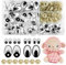 Hengxinchen 100 Stück Ovale Sicherheitsaugen für Häkeltiere,14mm 25mm Ovale Puppenaugen,Augen für Häkeltiere,Amigurumi Augen mit Unterlegscheiben,Knopfaugen für Häkeltiere Puppe Marionette Plüschtier