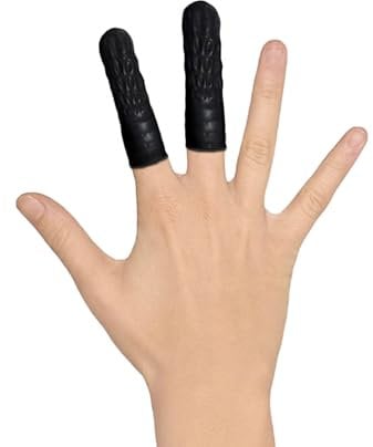 EUROPAPA® 100x Fingerlinge Latex, Fingerschutz, Antistatisch Allgemeine Fingerlinge aus Gummi für Kosmetik, Reinigung (Schwarz, M)