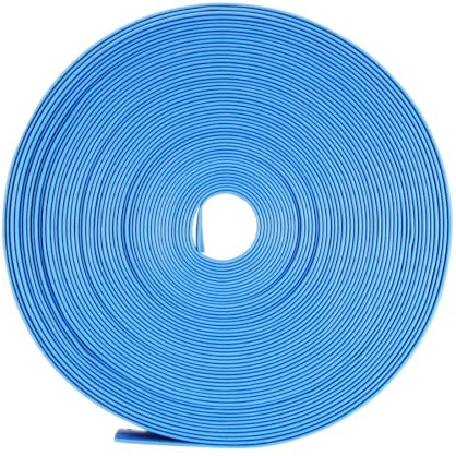 Unifizz Heat Shrink Tubing 10mm Dia 16mm Flat Width 2:1 Ratio Shrinkable Tube Cable Sleeve 10m - Blue
