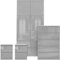 Wardrobe and Chest of Drawers Bedroom Furniture Set with 2 Door Wardrobe 5 Drawer Chest of Drawer 2x Bedside Cabinets Table Cabinet for Bedroom Storage Furniture Set Grey