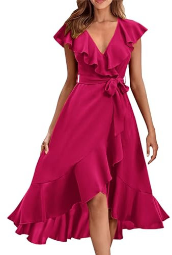 Angxiwan Angebote Damen Schuhe Damen Tunika Kleid Halbarm Lang Tunika Strandkleid Bunt Vintage Spitzenkleid Swing Spaghetti Blumenkleid Einfarbig Sommerkleider Midikleid Home Must Haves Deko