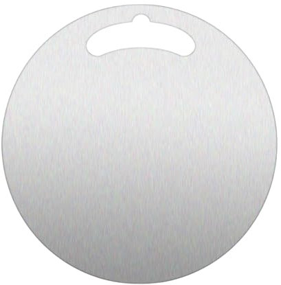 Titan Schneidebrett, Edelstahl, Rund, 30/40 cm, Silber, Doppelseitig beschichtet, Universell, Hygienisch, Platzsparend, Fleisch, Gemüse, Obst